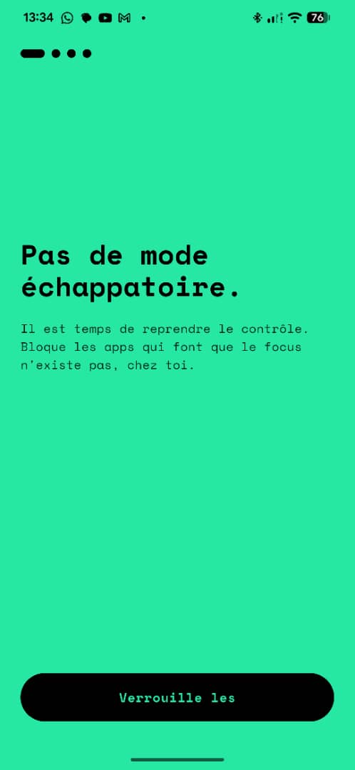Écran d'accueil de Shadow